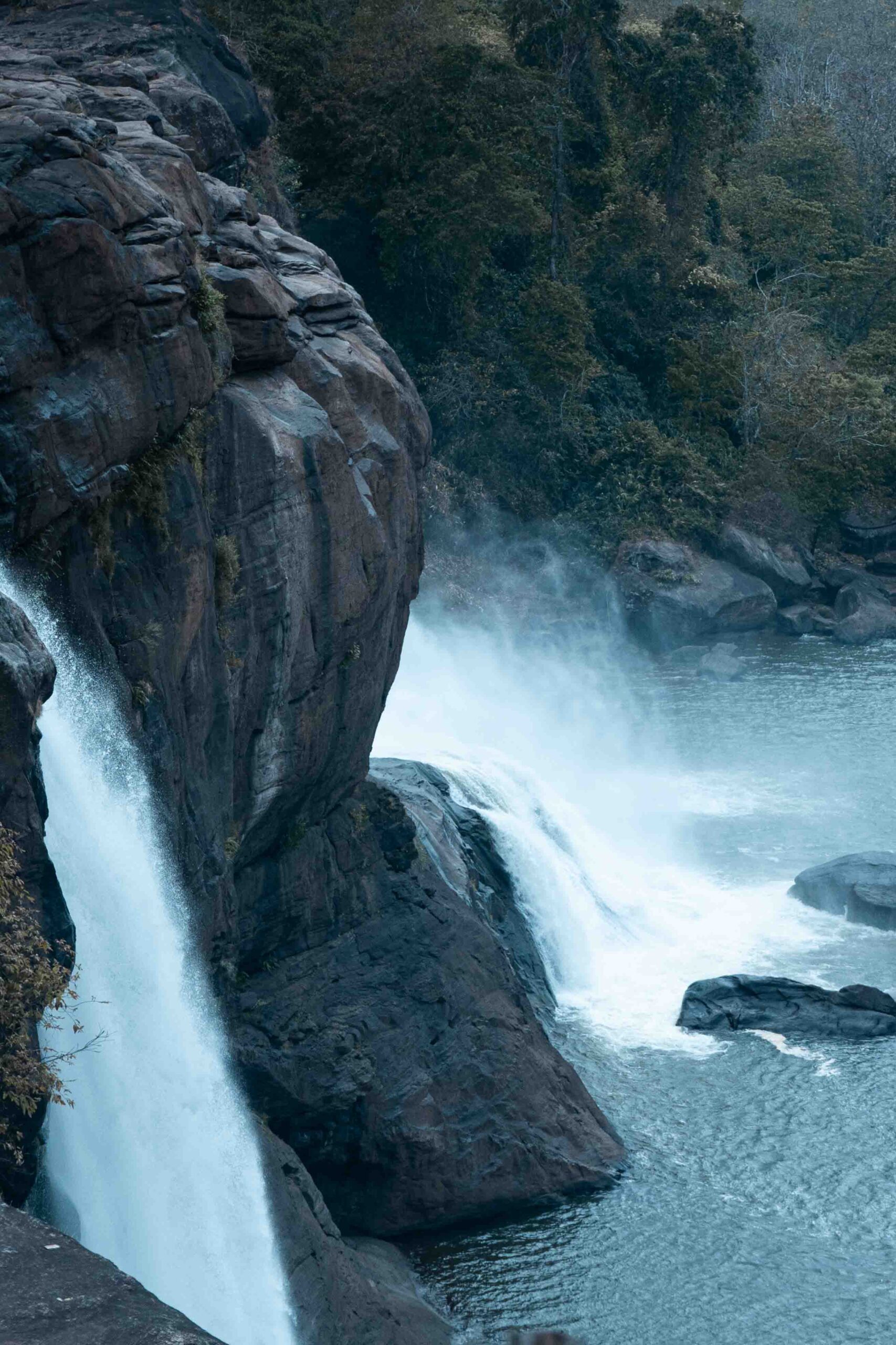 top view of athirapalli waterfalls - kerala,india