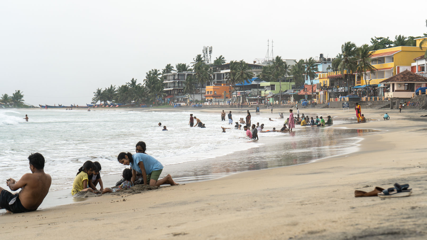Childern playing in kovalam beach - trivandrum, kerala